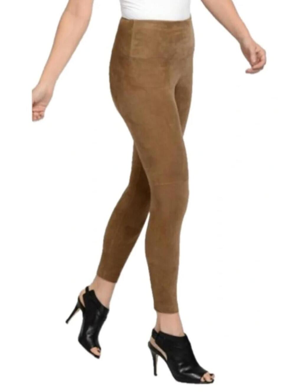 Lysse Tan Vegan Faux Suede High Waist Suede Skinny Stretch Leggings Womens XS
